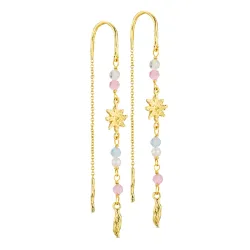 långa stjärna kedja örhängen i förgylld mässing - Eliné