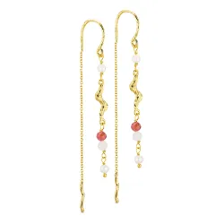 långa kedja örhängen i förgylld mässing - Eliné