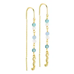 långa kedja örhängen i förgylld mässing - Eliné