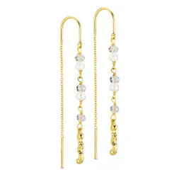 långa kedja örhängen i förgylld mässing - Eliné