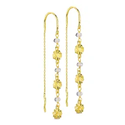 långa klar kvarts kedja örhängen i förgylld mässing - Eliné