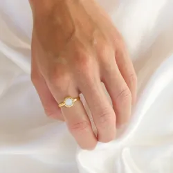 månsten ring i förgylld mässing - Eliné
