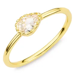 zirkon ring i förgylld mässing - Eliné