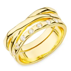 zirkon ring i förgylld mässing - Eliné