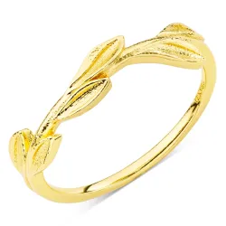 blad ring i förgylld mässing