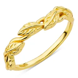 blad ring i förgylld mässing