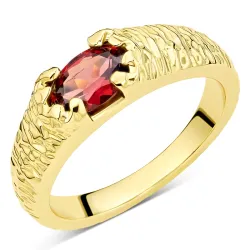 granat ring i förgylld mässing - Eliné