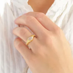 månsten ring i förgylld mässing - Eliné