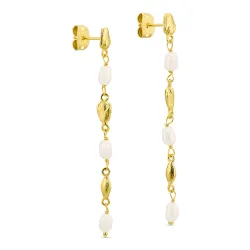 pärla kedja örhängen i förgylld mässing - Eliné