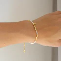 pärla armband i förgylld mässing - Eliné