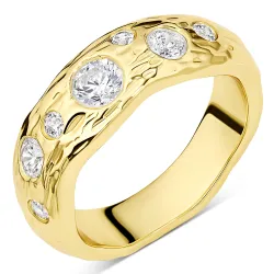 zirkon ring i förgylld mässing - Eliné