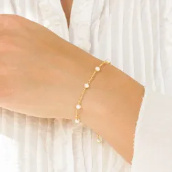 pärla armband i förgylld mässing - Eliné