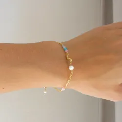 multifärgat armband i förgylld mässing - Eliné