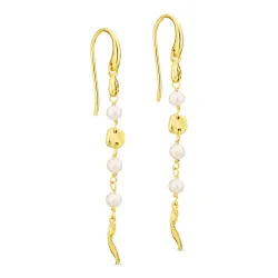 pärla örhängen i förgylld mässing - Eliné