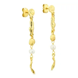 pärla örhängen i förgylld mässing - Eliné