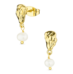 pärla örhängen i förgylld mässing - Eliné