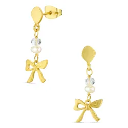 rosett örhängen i förgylld mässing - Eliné