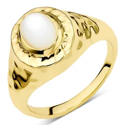 pärlemors ring i förgylld mässing - Eliné