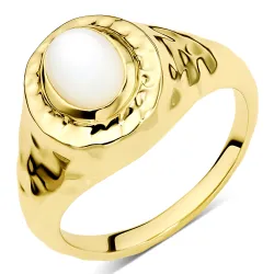 pärlemors ring i förgylld mässing - Eliné