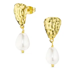 pärla örhängen i förgylld mässing - Eliné