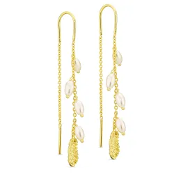 pärla kedja örhängen i förgylld mässing - Eliné