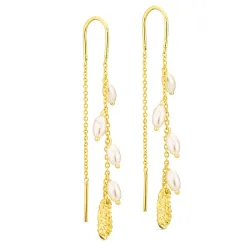 pärla kedja örhängen i förgylld mässing - Eliné