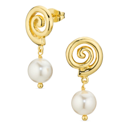 pärla örhängen i förgylld mässing - Eliné