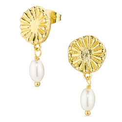 pärla örhängen i förgylld mässing - Eliné