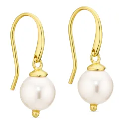 pärla örhängen i förgylld mässing - Eliné