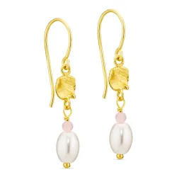 pärla örhängen i förgylld mässing - Eliné