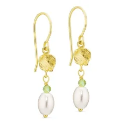 pärla örhängen i förgylld mässing - Eliné