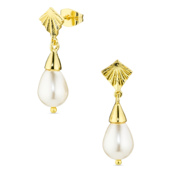 pärla örhängen i förgylld mässing - Eliné