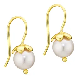 pärla örhängen i förgylld mässing - Eliné