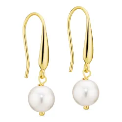 pärla örhängen i förgylld mässing - Eliné