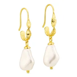 pärla örhängen i förgylld mässing - Eliné