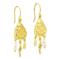 pärla örhängen i förgylld mässing - Eliné