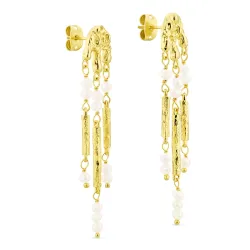 pärla örhängen i förgylld mässing - Eliné