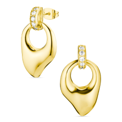 zirkon örhängen i förgylld mässing - Eliné