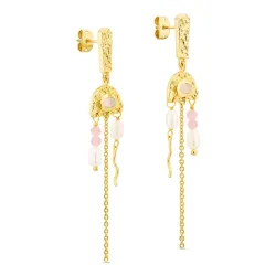 månsten örhängen i förgylld mässing - Eliné