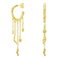 pärla kedja örhängen i förgylld mässing - Eliné