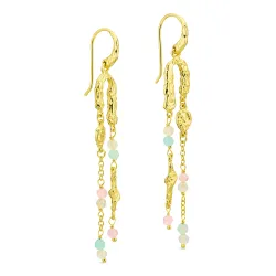 långa kedja örhängen i förgylld mässing - Eliné