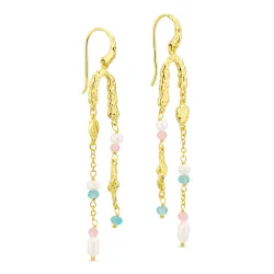 långa kedja örhängen i förgylld mässing - Eliné