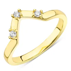 zirkon ring i förgylld mässing - Eliné