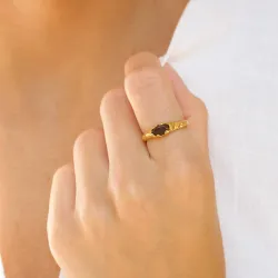 kvarts ring i förgylld mässing - Eliné