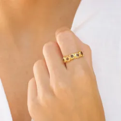 gul ring i förgylld mässing - Eliné