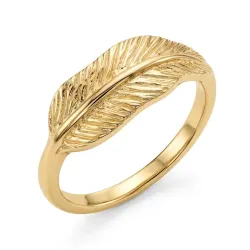 blad ring i förgylld mässing - Pure Nature