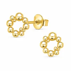12 mm kula örhängen i förgylld mässing - Bubbly Pure