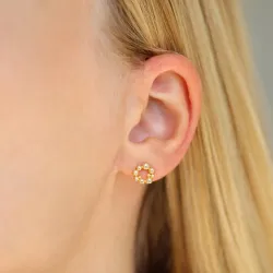 12 mm kula örhängen i förgylld mässing - Bubbly Pure
