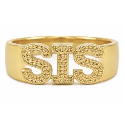 sis ring i förgylld mässing - My Letter