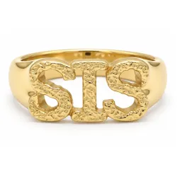sis ring i förgylld mässing - My Letter
